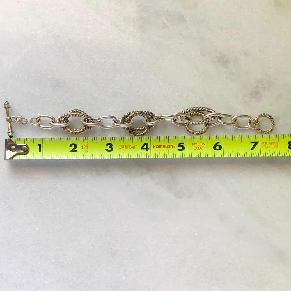 Oval Chain Link Bracelet Silver/Gold - Picture 6 of 7